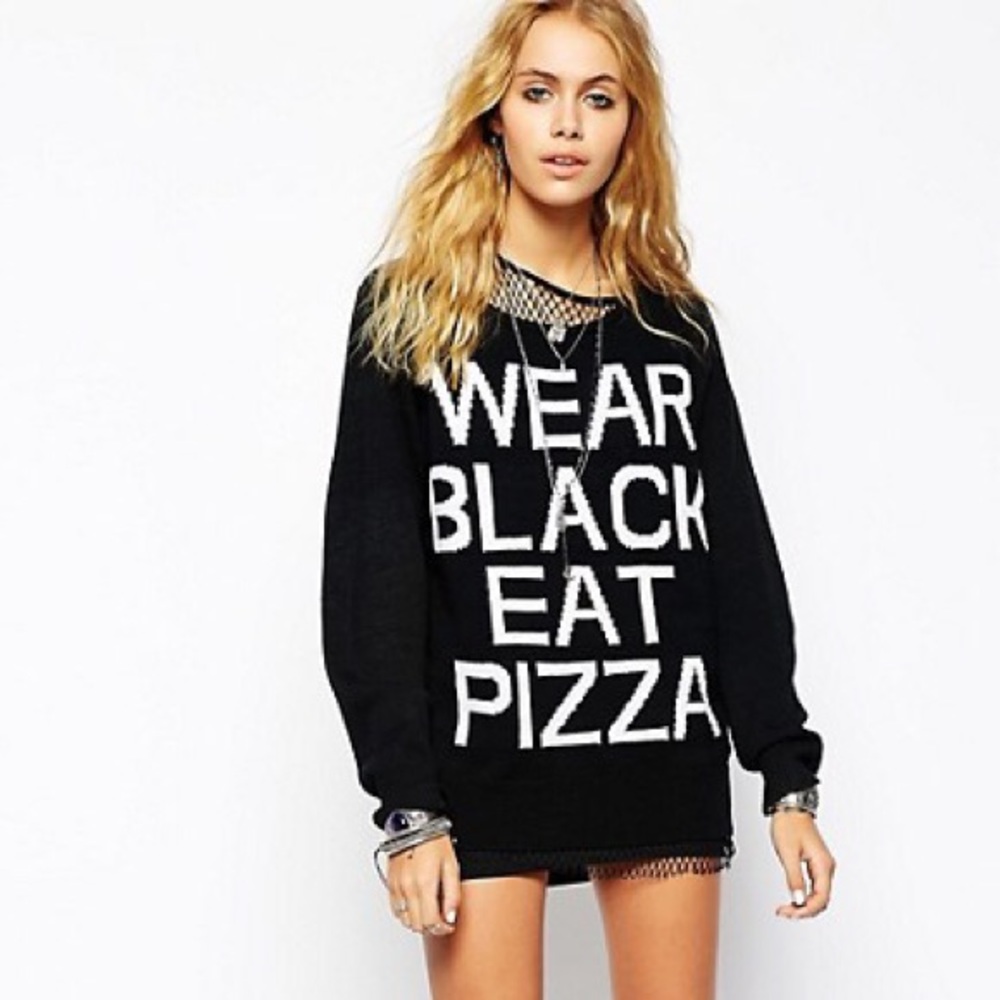 WEAR BLACK EAT PIZZA SWEATER KILLSTAR